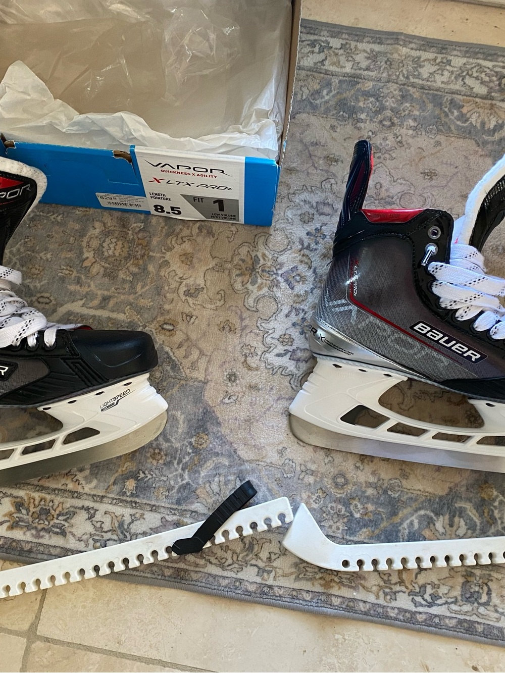 Bauer Vapor Inline Hockey Skates - Black, Gray & Red. Men size 10 shoe size 8.5